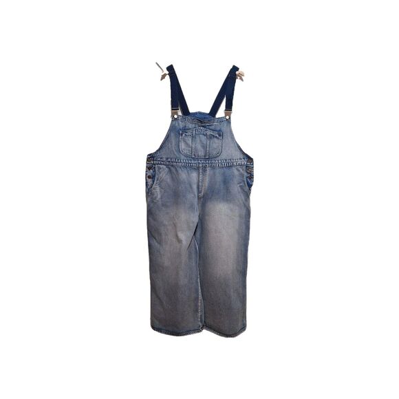 CIDER Womens 4XL Bib Wide Leg Overalls Pockets Buttons Distressed‎ Casual Denim - Picture 1 of 16